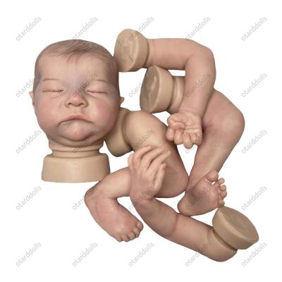 China 18 Inch Soft Solid Silicone Soft Toy Painted Reborn Kits Bebe Newborn Handmade Doll Kits Realistic Lifelike Doll for sale