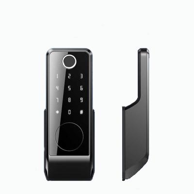 China Smart App Control 3D Fingerprint Lock Tuya Aluminum Alloy Fingerprint Door Lock Anti-peep Touch Screen Keypad Door Lock for sale