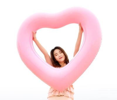 China Ocean Factory High Quality Custom Inflated Heart Shaped Air PVC Swimming Ring for sale