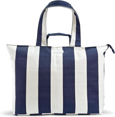 China Fashion 27.5' x 12 x 18.5' All Things Bag Foldable Navy Stripe Tote Perfect for Travel Overnight Weekends Beach Days for sale