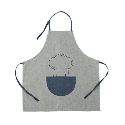 China Waterdrop Chill Resistant Bib Adjustable Apron With 2 Pockets Cooking Kitchen Aprons For Chef Black Women Men for sale