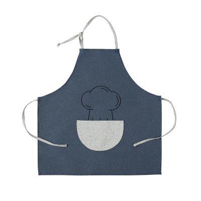 China Adjustable Chill Bib Aprons Hose Oil Stain Resistant Black Chef Cooking Kitchen Aprons With Pockets For Women Men for sale