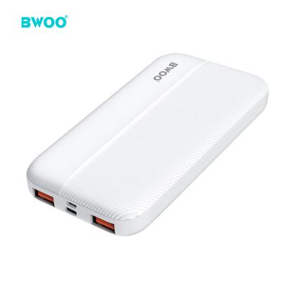 China Dual new arrival USB port BWOO purchase power bank 10000mah abs+pc bulk material portable charger power bank 2021 for sale