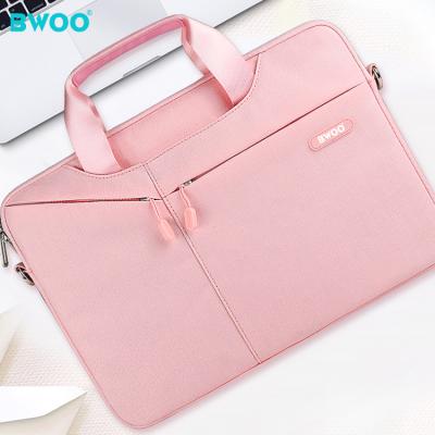 China Luxury BWOO Ladies Laptop Sling Bag Custom Logo Multi Function Waterproof Pink High End Waterproof Laptop Bags for sale