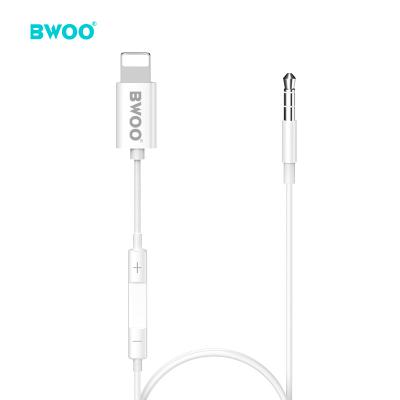 China Audio cable for iphone BWOO portable for aux audio cables. Apple Mobile Phone Cable Strip Hardware 3.5mm Speaker Jack With Volume Control for sale