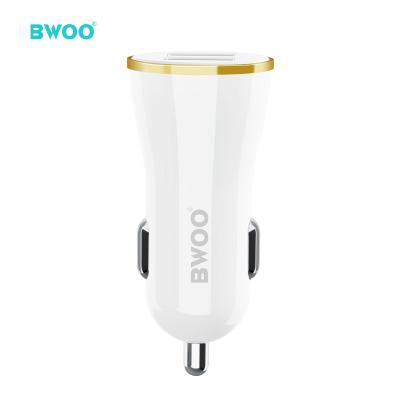 China High Quality BWOO Mobile Phone USB Car Charger PC+ ABS Material 2.4a Mobile Phone Car Fast Charging Dual Charger for sale