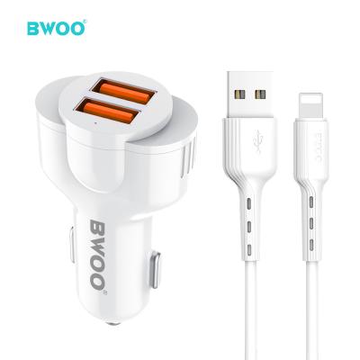 China Cheap price mobile phone BWOO mini car mobile PC dual charger material usb 2.1a car charger for sale