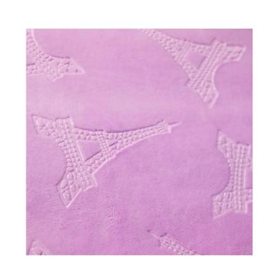 China Custom Memory Pretty Plain Dyed 100% Polyester 3d Embossed Flannel Fleece Fabric for sale