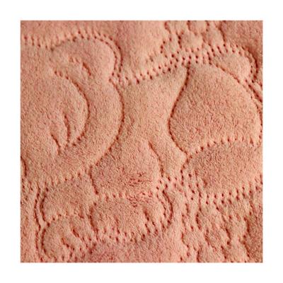 China Waterproof home woven textile material cloth ultrasonic embossed coral fabric dyed flannel fabric for sale