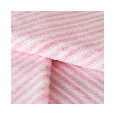 China Wholesale Waterproof Pajama Set Sleepwear Fleece Coral Stripe Printed Cation Flannel Fabric for sale