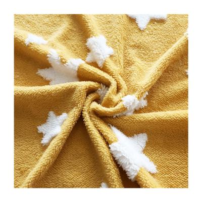 China Star jacquard jacquard velveteen fabric customized design soft blanket fleec fabric soft culling fabric for sale