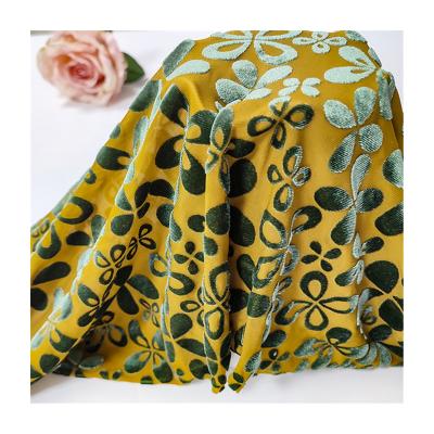 China Wholesale Anti-static New Design Korea Velvet Soft Burnout Velvet Fabric For Women Wear Scarf Headhand for sale