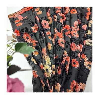 China High Quality Shrink-Resistant Flower Jacquard Korea Velvet For Women Dress And Home Decor for sale