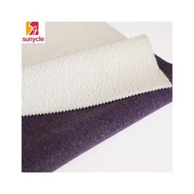 China Wind Proof Silver Yarn Microfiber Fabric Single Side Brushed Fleece For Uniform for sale