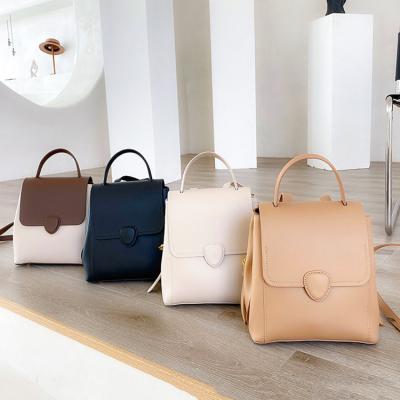 China Fashion leather waterproof handbags leather fashionable handbags that can be cross-body on both shoulders women's backpack small for sale