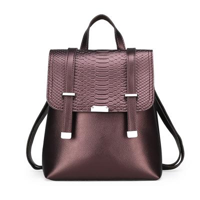 China New fashion waterproof soft leather travel backpack waterproof ladies backpack on sale for sale