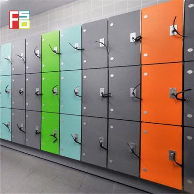 China Factory Direct Sale Black Gym Utilities Lockers Heat Resistant Hpl 6 Door Compact Laminate 5 Tier Master Locker for sale