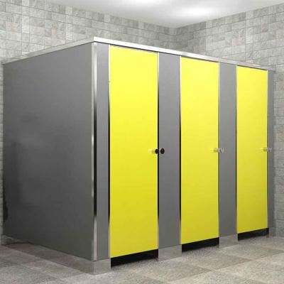 China Manufacturer Customization Hpl Shower Room Toilet Compartment Wood Grain Water And Moisture Proof Bathroom Stalls For Sale Fireproof Single Toilet Compartment for sale