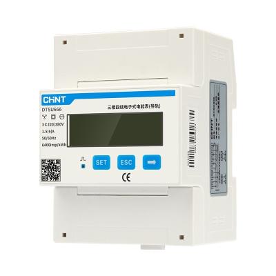 China Hot sale Chint DTSU666-H electronic220V three-phase miniature watt-hour meter intelligent digital display Din-rail meter DTSU666-H for sale