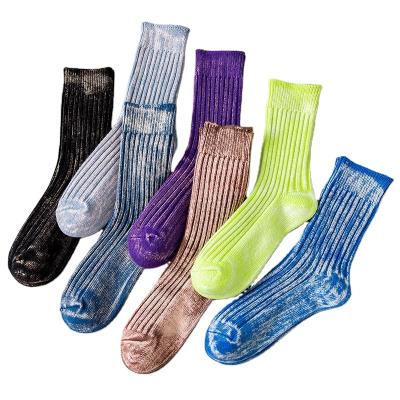 China QUICK DRY New style fashion cotton knitted faded socks mid-tube punk style street boy trendy crew socks unisex stockings for sale