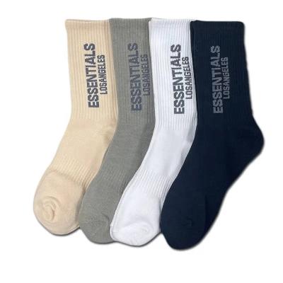 China Cotton Essentials socks Top quality custom logo wholesale cotton sweat socks girls fashion running crew FG 1977 socks ESSENTIALS socks for women for sale