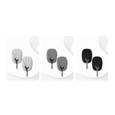 China Pinpinfamily Hot Selling Simple Modern Simple Black And White Bathroom Gray Oval Leaf Shape Metal Sticky Hook for sale