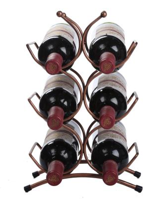 China Modern and Practical Bronze Explosive Stored Pinpinfamily Color Six Metal Wine Bottle Display Bottle Wholesale Explosive Rack for sale