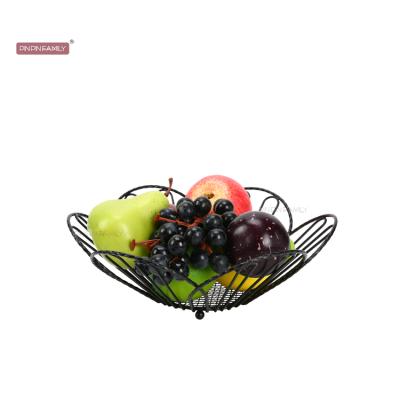 China Pinpinfamily CLASSIC Many Years Factory Style Black Metal Home Fruit Vegetable Basket Nordic Best Seller for sale