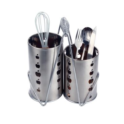 China Pinpinfamily Viable Wholesale Stainless Steel Kitchen Utensils Set Chopstick Cage Dish Rack Spoon Holder for sale