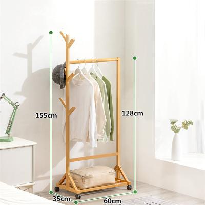 China Multifunctional Bamboo Garment Rack Bamboo Rack Clothes Rack And Removable Coat Rack for sale