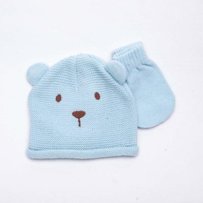 China JOINT Baby Kids 100% Custom Wadding Knit Hats Beanie Hats And Gloves Sets For Outdoor for sale