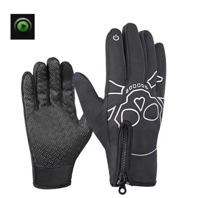 China PU Reflective PU Breathable Sreen Touching Training Gloves For Bicycle Full Finger Cycling Gloves for sale