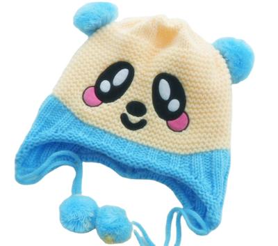 China 2021 100% Custom Kids JOINT Acrylic Bear Hat Unisex Cute Winter Knitted Hat Winter Products Warm Cap for sale