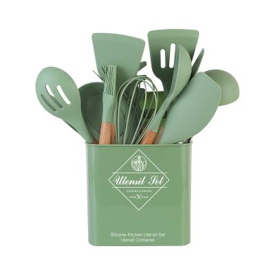 China Sustainable BPA Free14pcs Silicone Cookware Spatula Set Cooking Tools Non-Stick Cookware Spatula Spoon Kitchen Instruments for sale