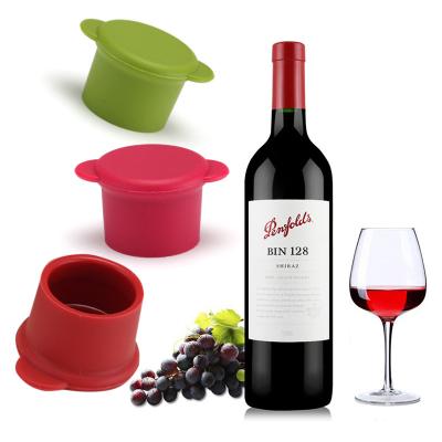 China New Design High Elasticity Chinese Food Grade High Elasticity Chinese Colorful Silicone Red Wine Stopper Cap Cover Opening for sale