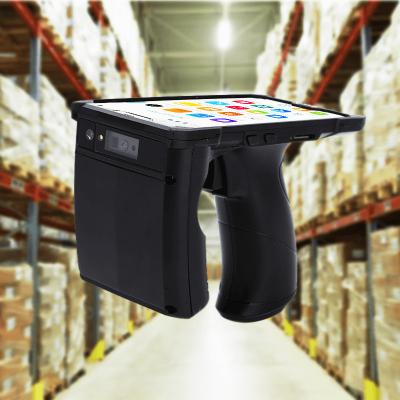 China Handheld Computer Terminal UHF Android Pda Rfid Barcode Laser Scanner Reader With Grip for sale