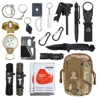 China Increasing Travel Treeking Sprot 19 in 1 Kit Outdoor Survival Gear Emergency Survival Kit Wilderness Camping Survival Tool Kit for sale