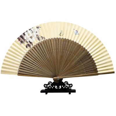 China Natural Handmade Professional Bamboo Japanese Handwork Gifts Silk Fan for sale