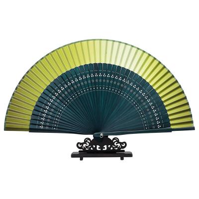 China Japanese style natural handmade custom made bamboo hand gifts handwork factory silk fan for sale