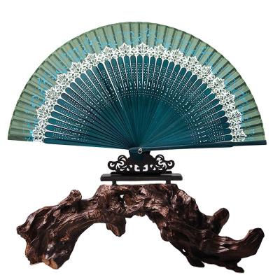 China Wholesale Natural Handmade Customized Good Quality Handwork Gifts And Crafts Bamboo Japanese Silk Fan for sale