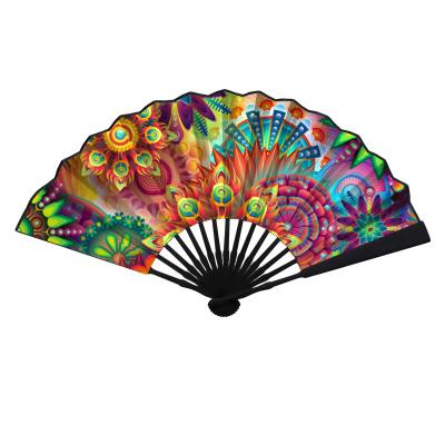 China Factory Natural Handmade Netting Folding Elegant Wedding Customized Bamboo Hand Fan for sale