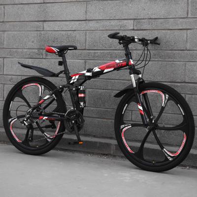 China 26 Inch Mountain Bike Women Men Double Speed ​​Disc Brake Shock Absorption Steel Folding Adult Variable Speed ​​Bicycle Scooter for sale