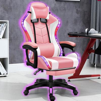 China Wholesale Cheap Black Leather Computer Gaming Chair (Height)Adjustable Ergonomic Office NATE G09 With Lights And Speakers for sale