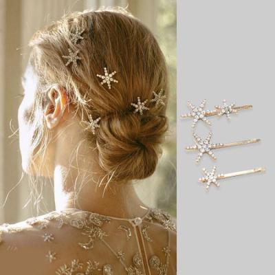 China Bridal Accessories Fashionable Star Star Bridal Hair Pins Pack Crystal Bridal Hair Clip Silver Bridal Hair Accessories for sale