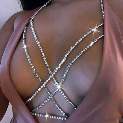 China Crystal Body Chain Bikini CLASSIC Body Chains Nightclub Chest Chain Fashion Body Jewelry for Women and Girls for sale