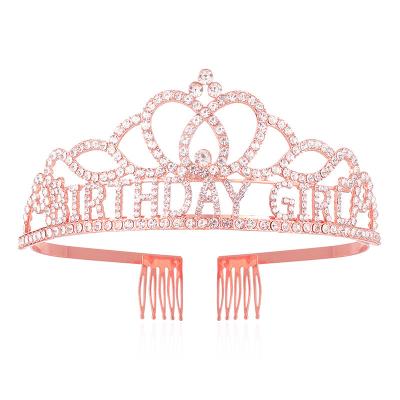 China Silver Princess Tiara Crystal Crown Birthday Girl's Birthday Decoration New Girl's Birthday Party Favors Birthday Party Decorations for sale