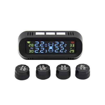 China Wireless Tire Pressure Monitoring System Solar Power Car Alarm Car Alarm Solar Internal External TPMS Sensors for sale