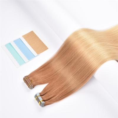 China Silky Straight Skin Wave Tape Hair Weft Extensions Hand Tied Tape In European Hair Extensions Hair Seller for sale