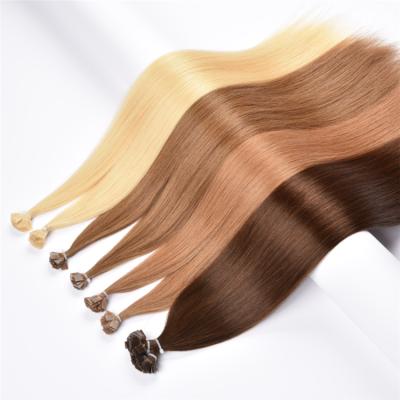 China Silky Straight Blonde Wave Keratin Angled Hair Extension Cuticle Aligned Double Ended Hair Pulled 2 Years Wholesale Supply for sale