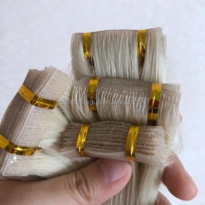 China 2.5g/pc Human Hair 7A Body Wave Blonde Russian Tape Weft Straight Bulk PU Skin Weft Hair Extension for sale